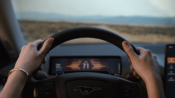Mustang Mach-E v. Rocket Science GIF